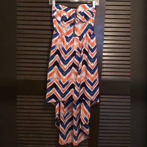 Blue and Orange New Look High Low Dress